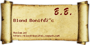 Blond Bonifác névjegykártya